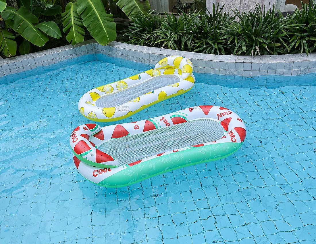 Rooxin Inflatable Water Hammock Floats Bed Swim Ring Tube Swimming Pool Mattresses Sleeping Bed Beach Lounger Chair 