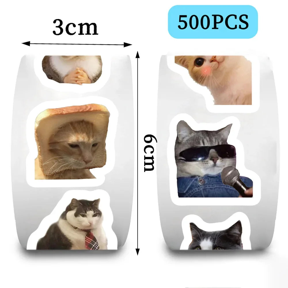 500PCs/Roll Cartoon Cat Stickers School Reward Stickers Classroom Decoration Encouragement Sticker for Student Teacher Gift 