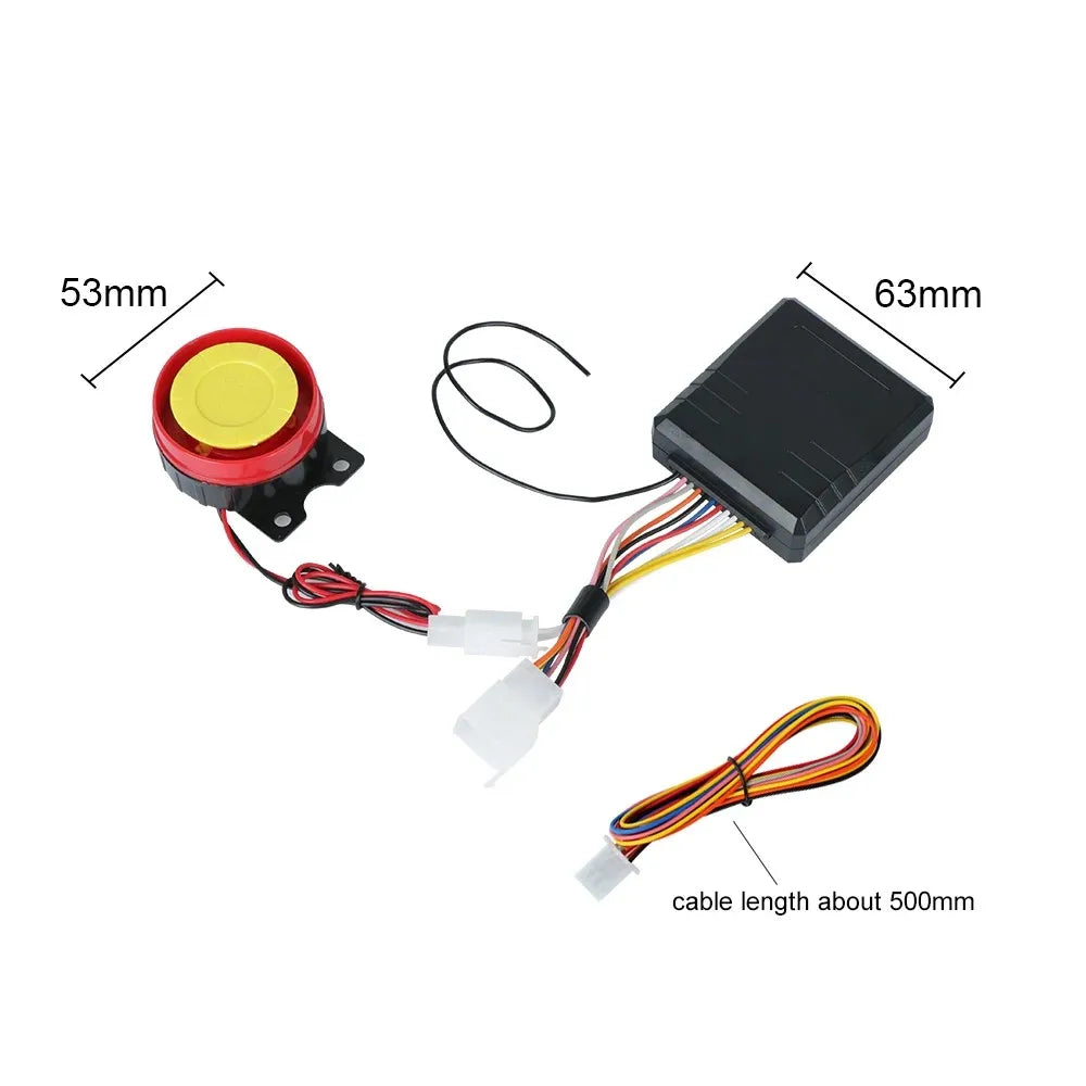 12 V Motorcycle Alarm with Two-Way Remote