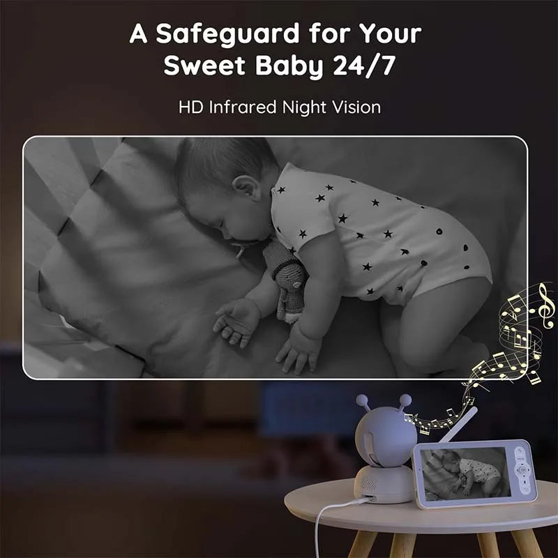 BOIFUN 5" Baby Monitor with 1080P WiFi App Control