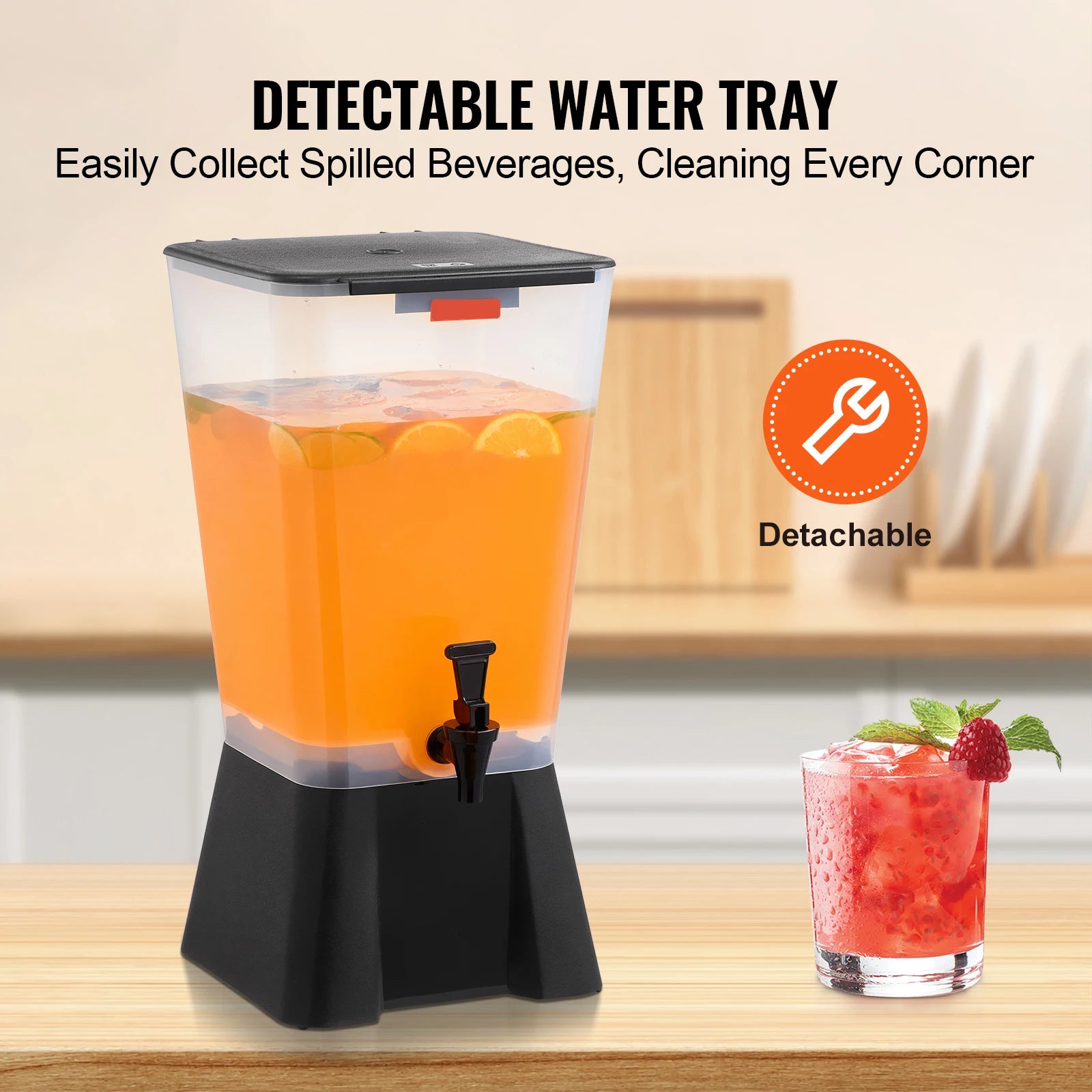 5-gallon drikkedispenser med drypfri hane til fester og arrangementer