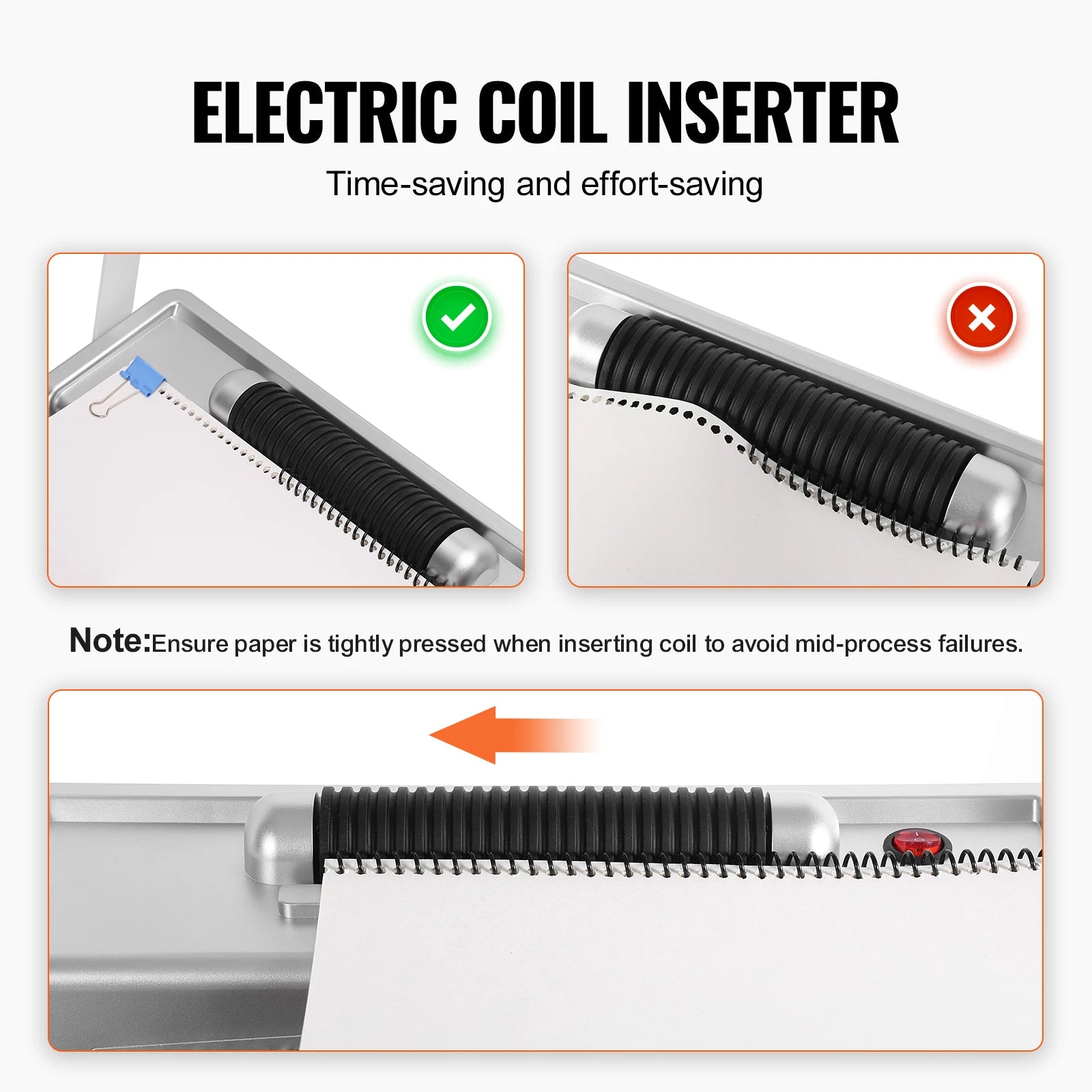 Coil Spiral Binding Machine with Adjustable Spine for 500 Sheets