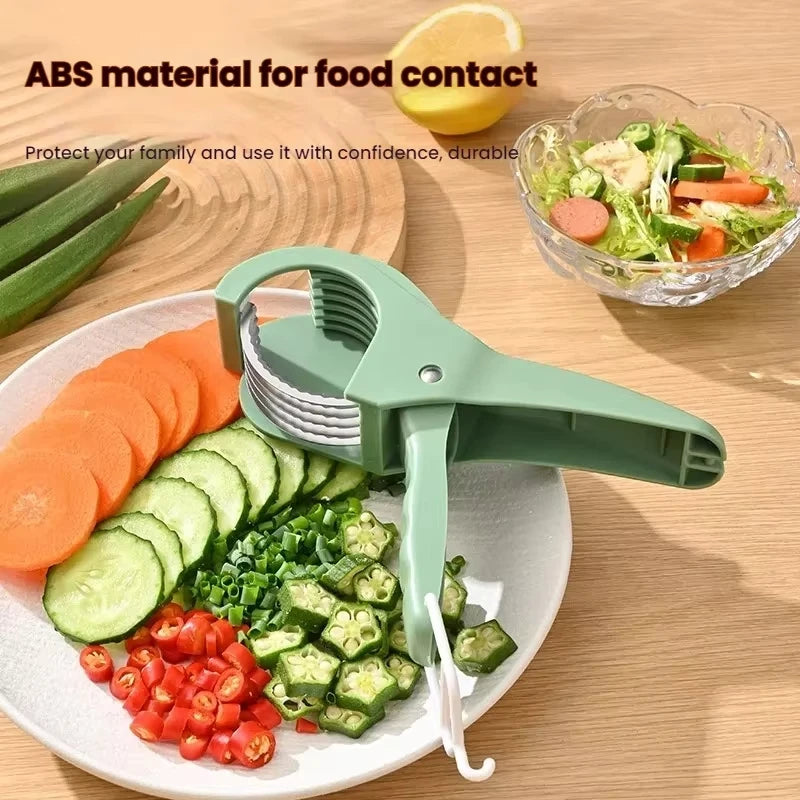 HooFun Kitchen Tools Stainless Steel Vegetable and Fruit Slicer Multi Functional Salad Slicer Kitchen Accessories 
