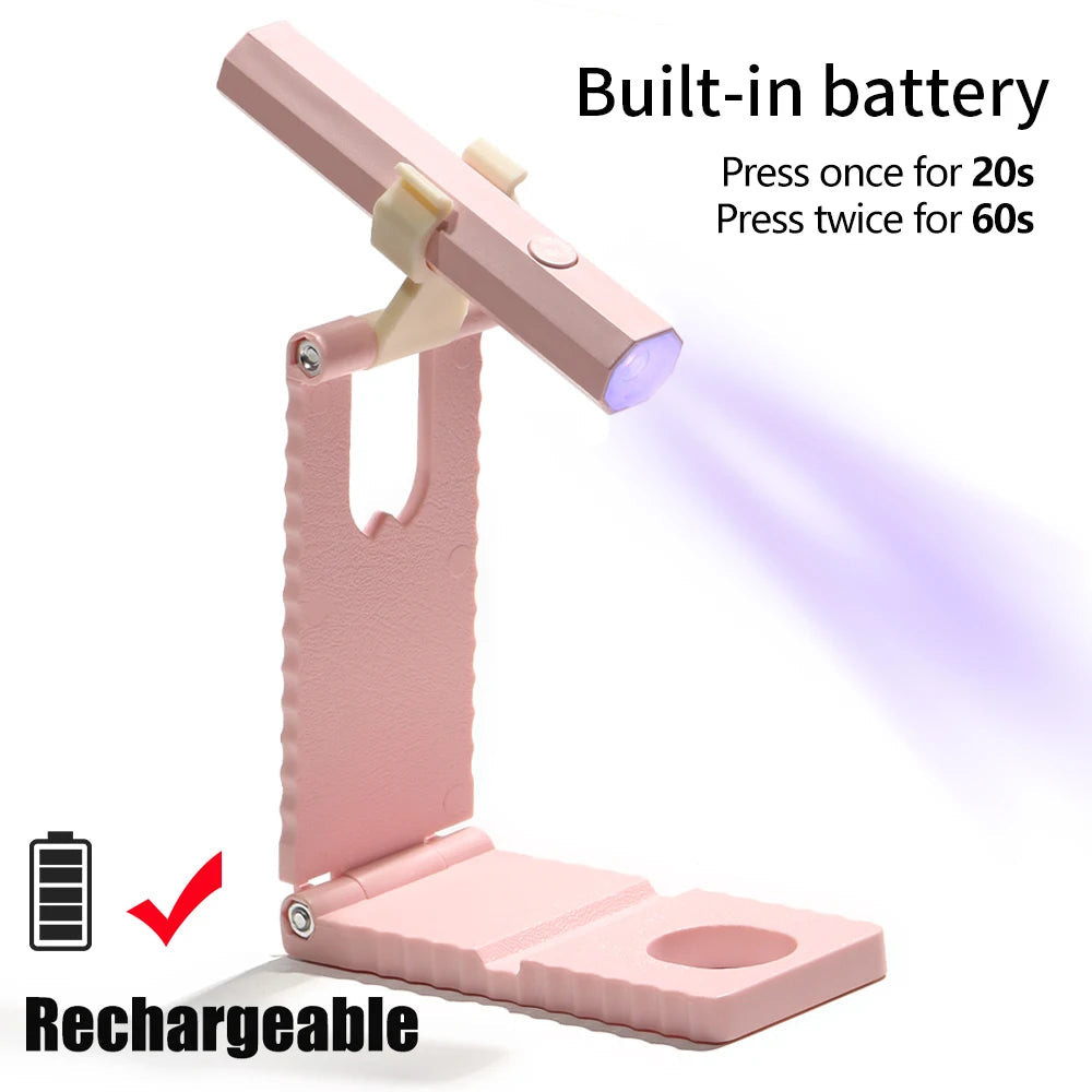 Convenient Handheld Mini UV Light Cure Nails Lamp for Gel Nails LED Nail Lamp for Gel Polish Manicure Nail Dryer for Fast Curing 