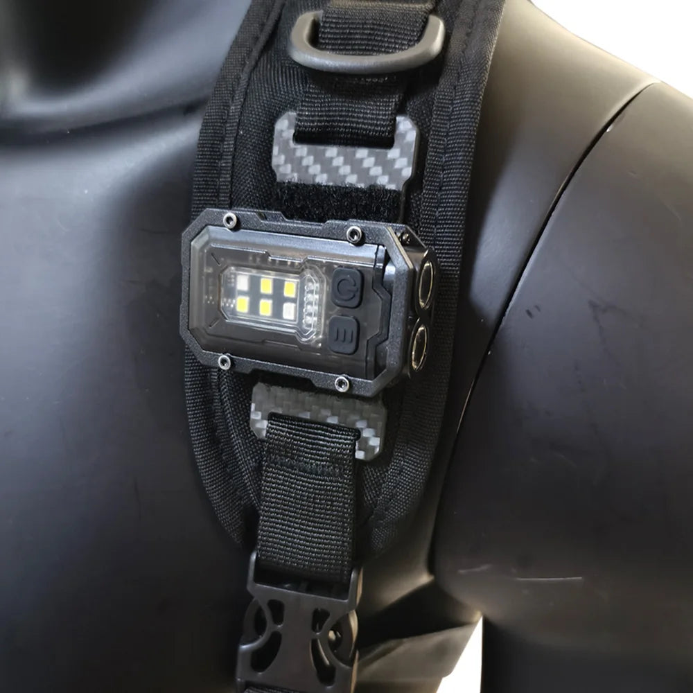 Tactical Mini Flashlight with Hook-and-Loop Plate for 25mm Strap
