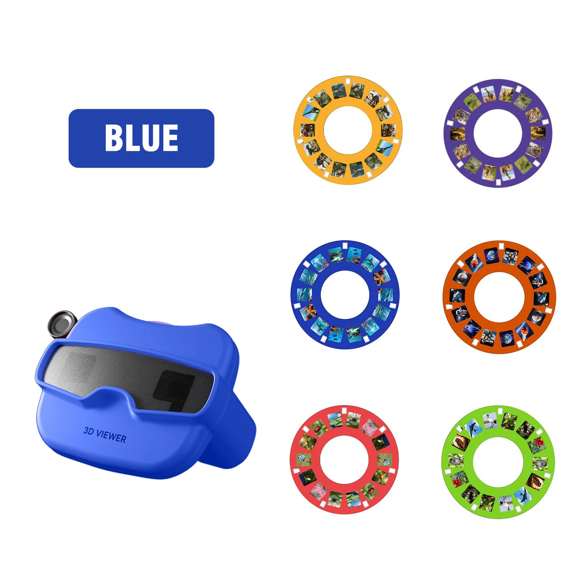 3D-stereoskooppinen kelakatselulaite kuudella kelalla
