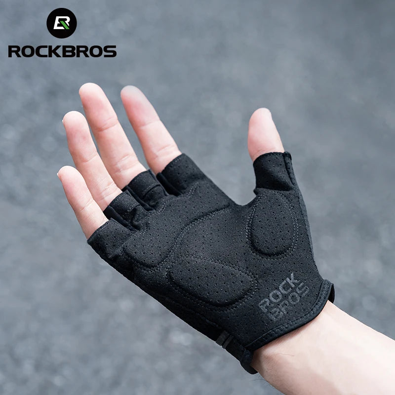ROCKBROS Half Finger Cycling Gloves Breathable Shock Absorbing Fit