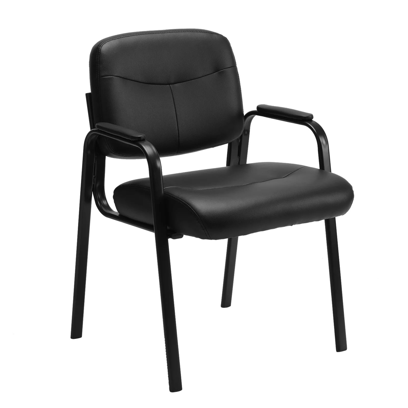 PU Leather Office Guest Chair with Metal Frame and Cushion