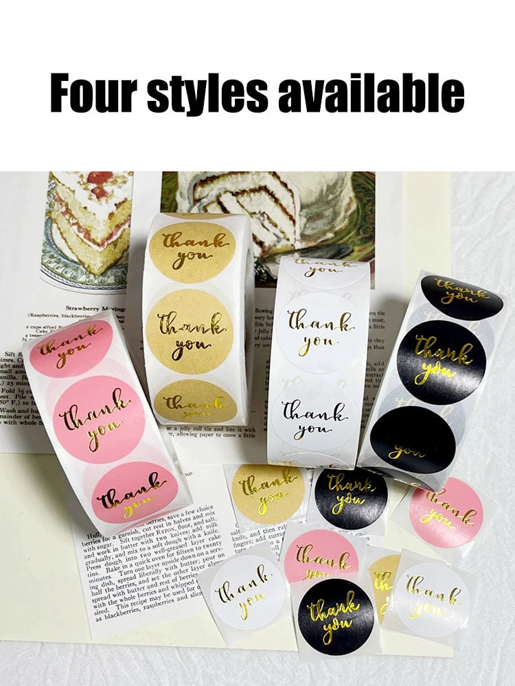 Adesivi Grazie Rosa e Nero Rotolo a Stampa a Caldo