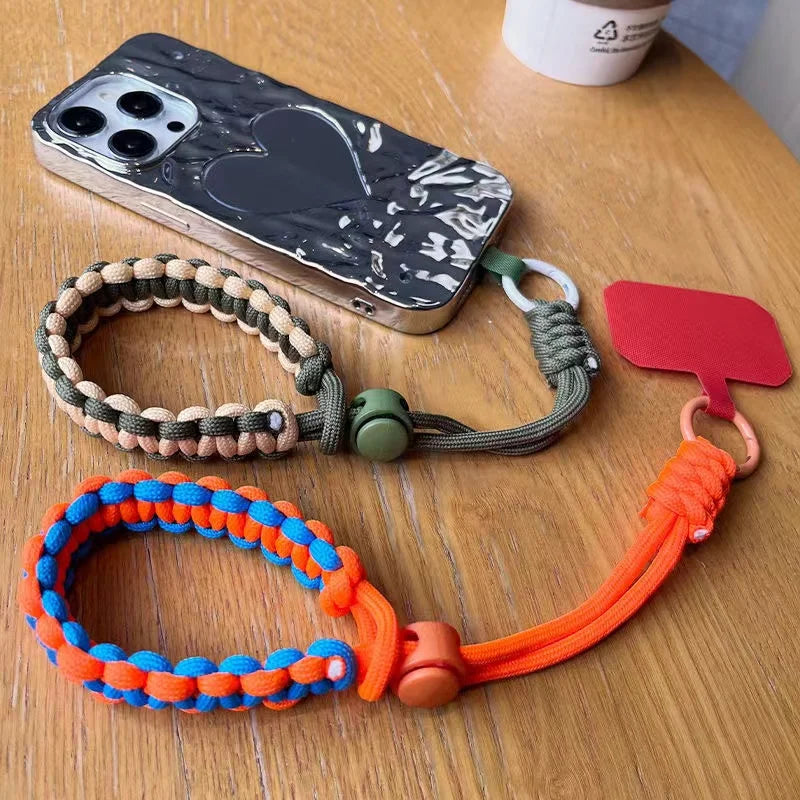 Handwoven adjustable mobile phone universal lanyard wrist strap Outdoor sports convenient safety anti-drop rope 