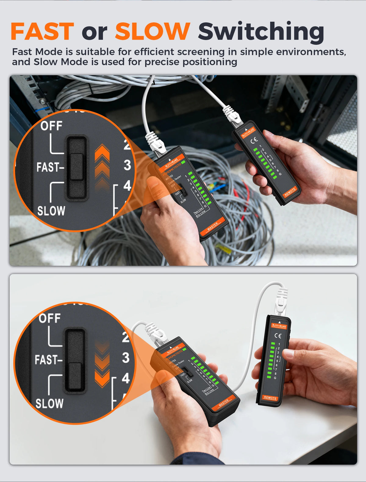 MCT02 RJ45 and RJ11 Network Cable Tester