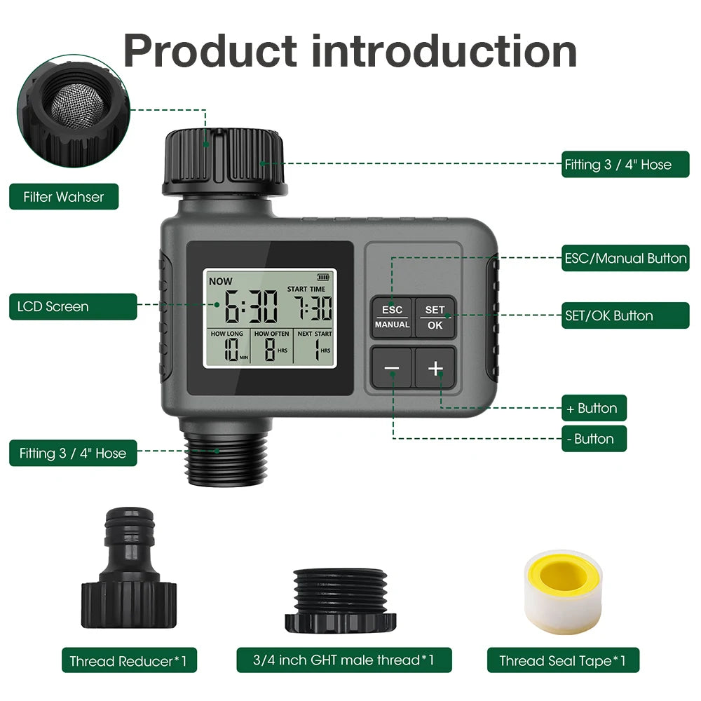 Garden Irrigation Timer - Outlet Options