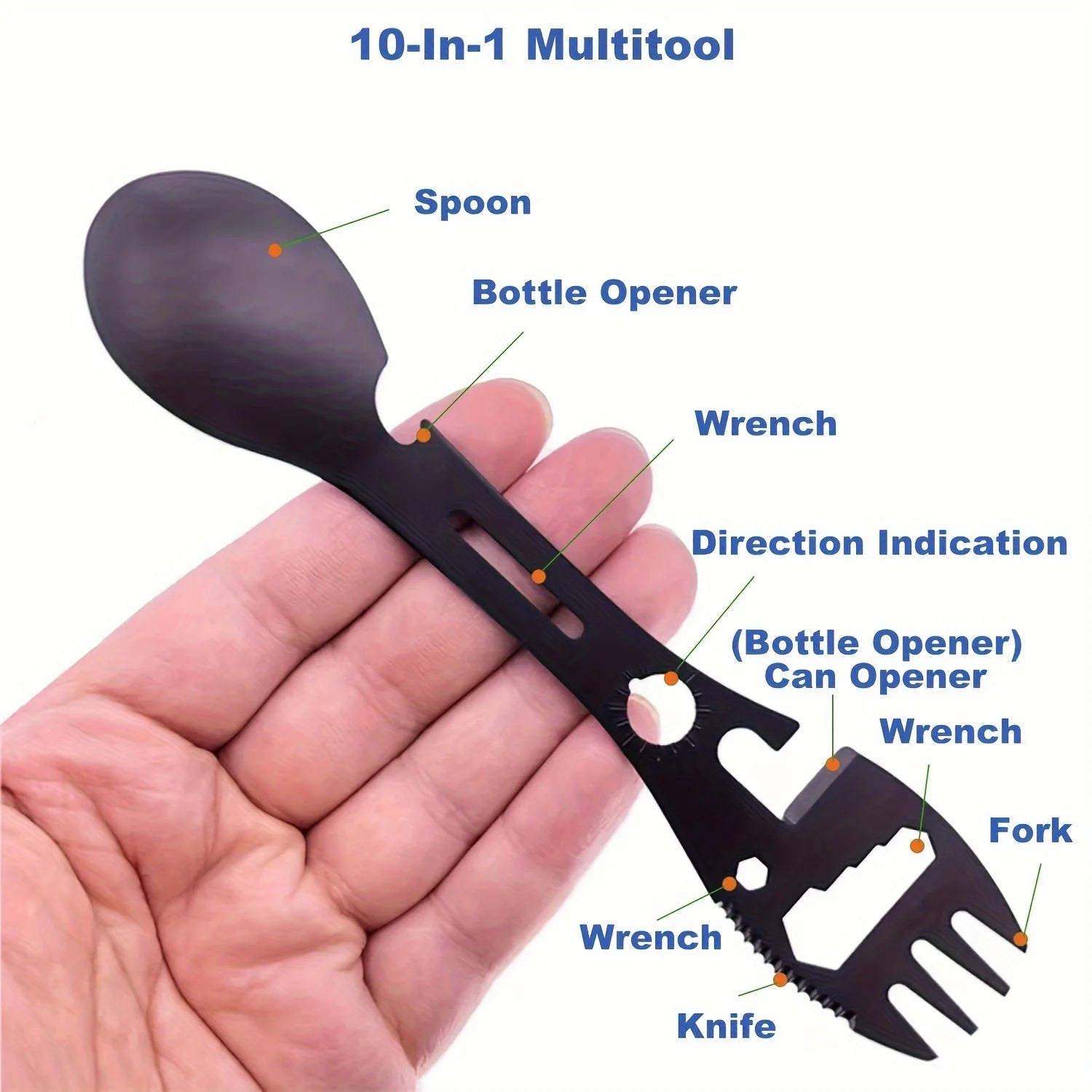 Multifunctional Whistle Knife Outdoor Camping Survival Spork Kitchen Multifunctional Wrench Bottle Opener Spoon. 