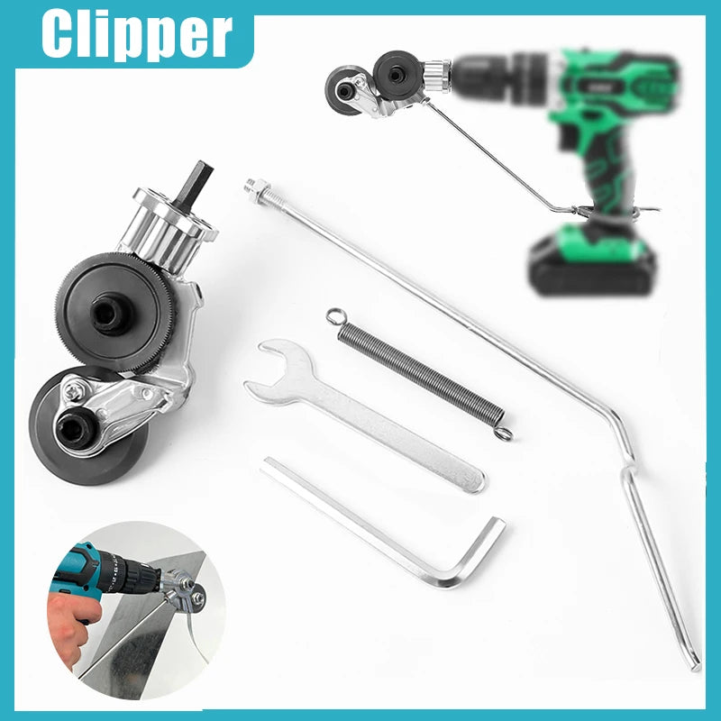 Drill-Powered Sheet Metal Cutter Attachment