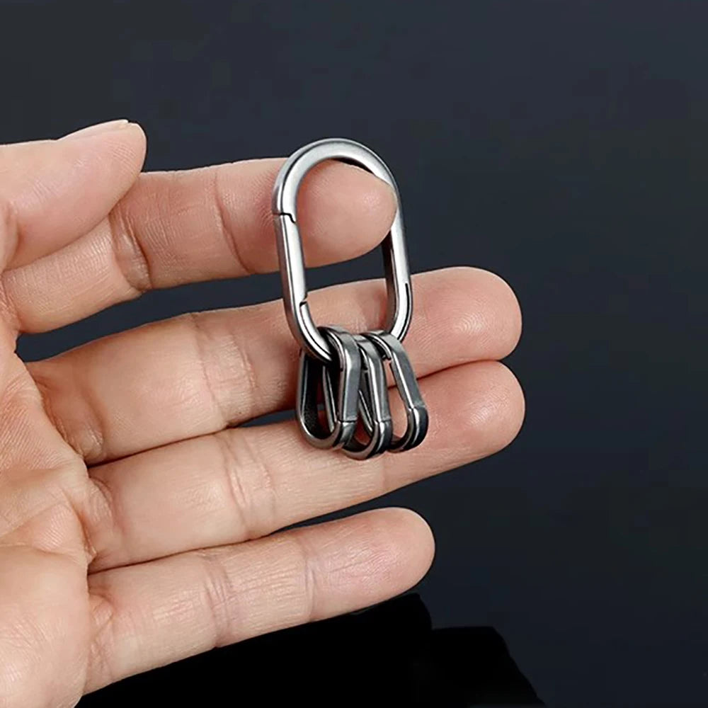 3 Size Titanium Alloy Quickdraw Keychain Men Women Titanium for Car Key Rings Holder Lightweight EDC Carabiner Accessories