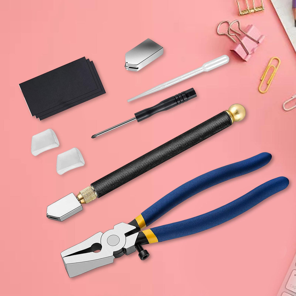 Glass Cutting Tool Kit with Running Pliers