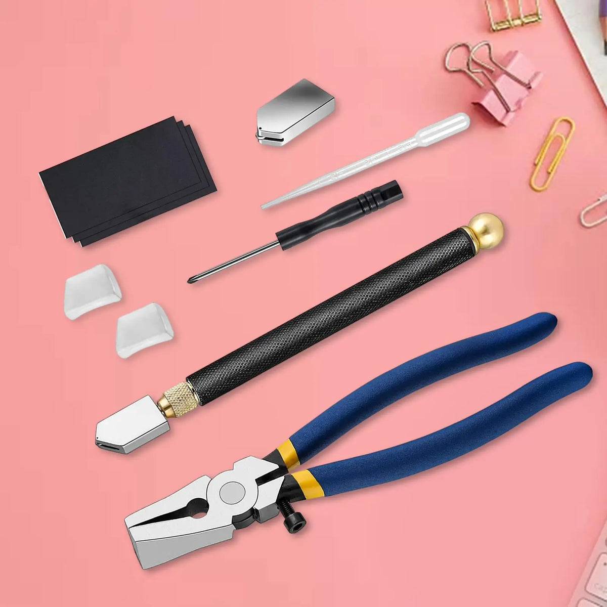 Glass Cutting Tool Kit with Running Pliers