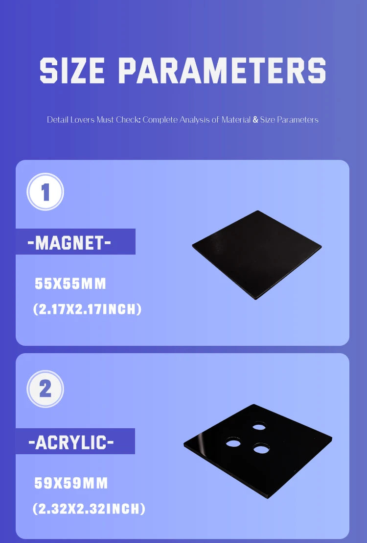 500 készlet 63,5×63,5 mm/2,5×2,5 hüvelyk méretű anyagok hűtőmágnes készítéséhez DIY kézműves
