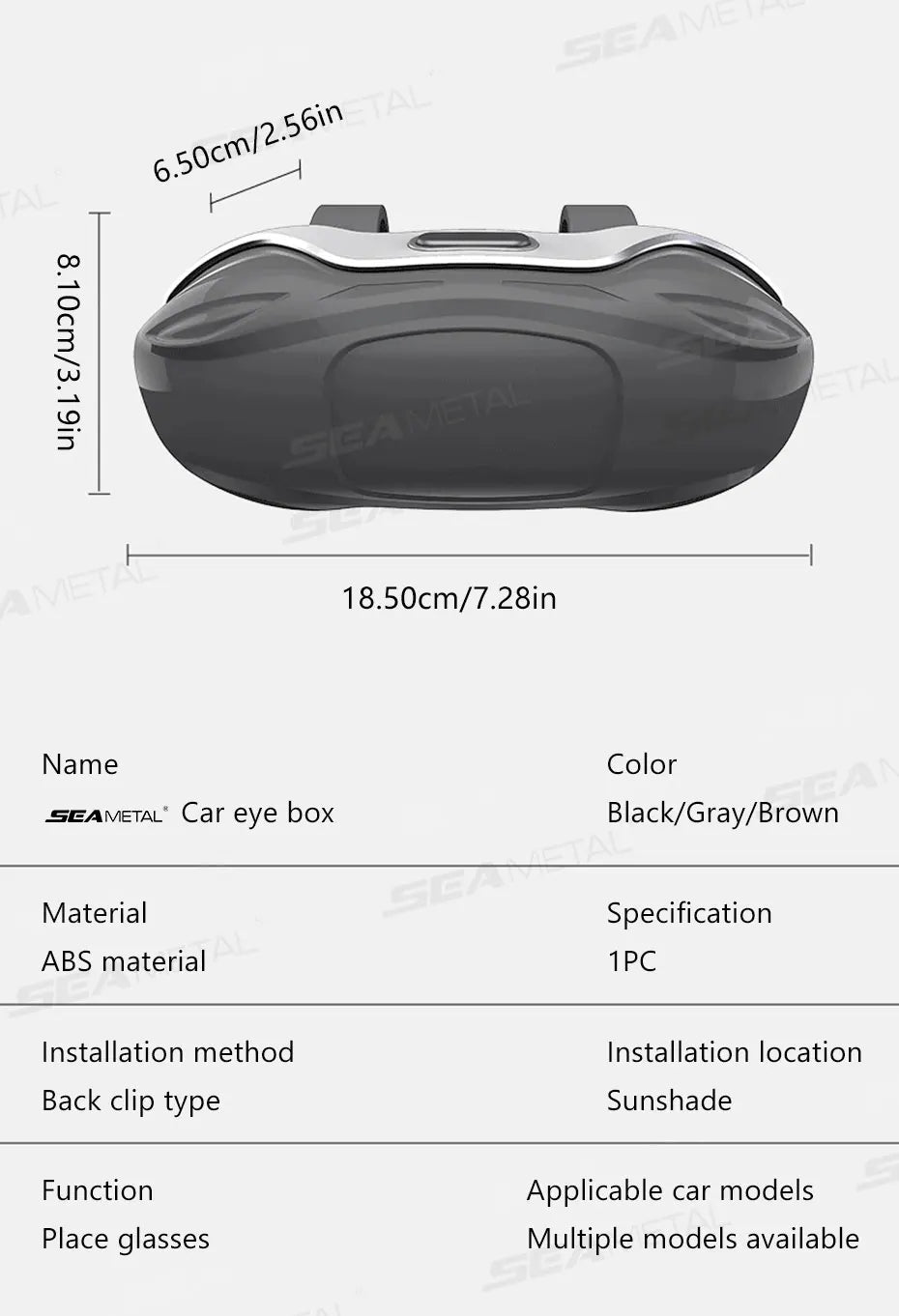 SEAMETAL Large Car Glasses Holder Clip on Sun Visor Sunglasses Holder Universal Car Eyeglasses Case Anti Scratch Flocking Layer