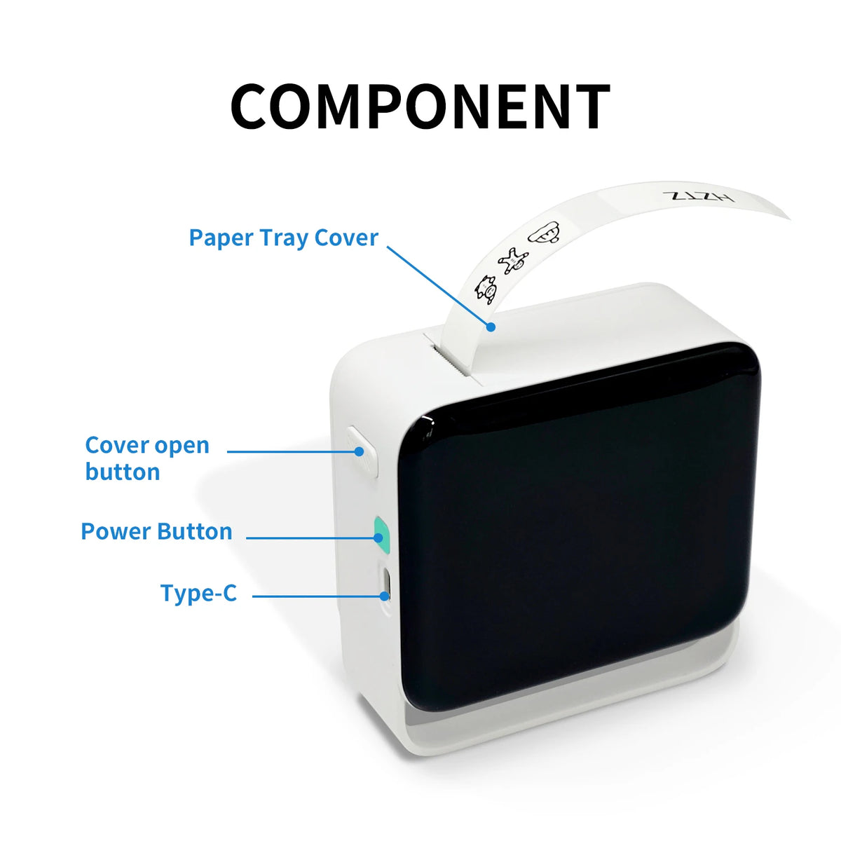 Thermal Label Printer Similar Labeling Machine Wireless Bluetooth Label Maker With Label Sticker