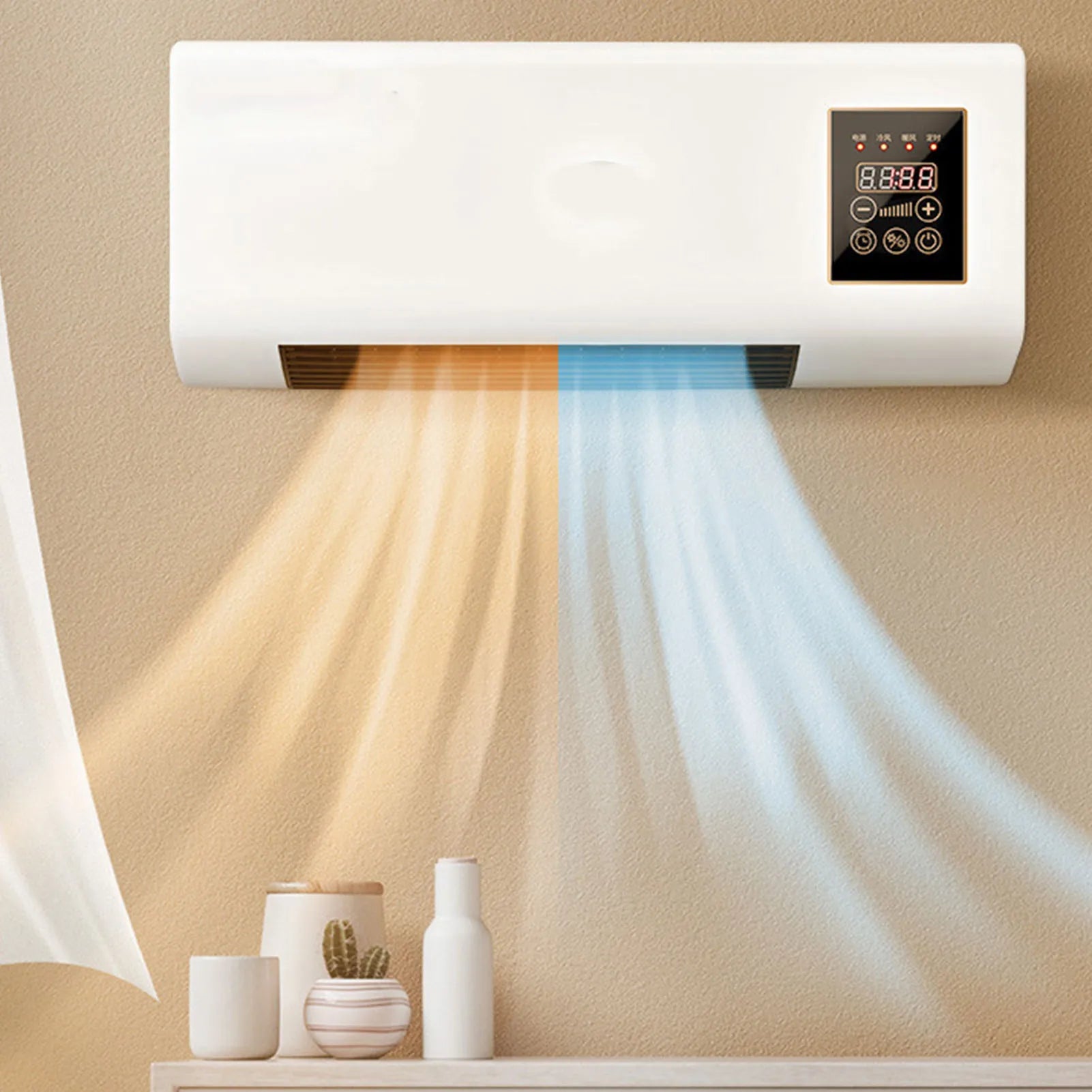 2-in-1 Wall Mounted Air Heater 1800W with Remote Control