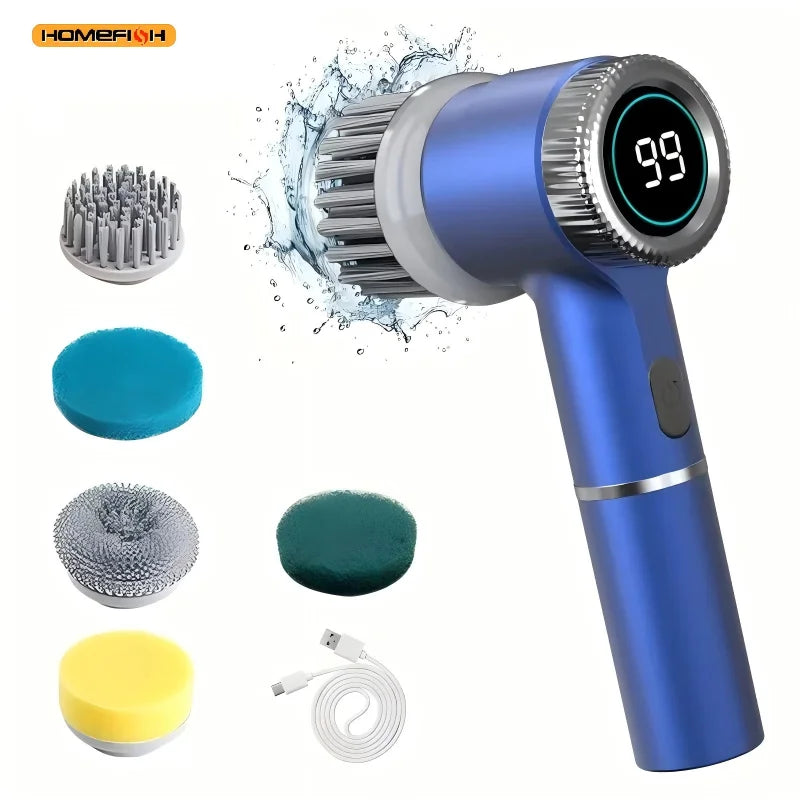 Rechargeable Spin Scrubber with 5 Brush Heads