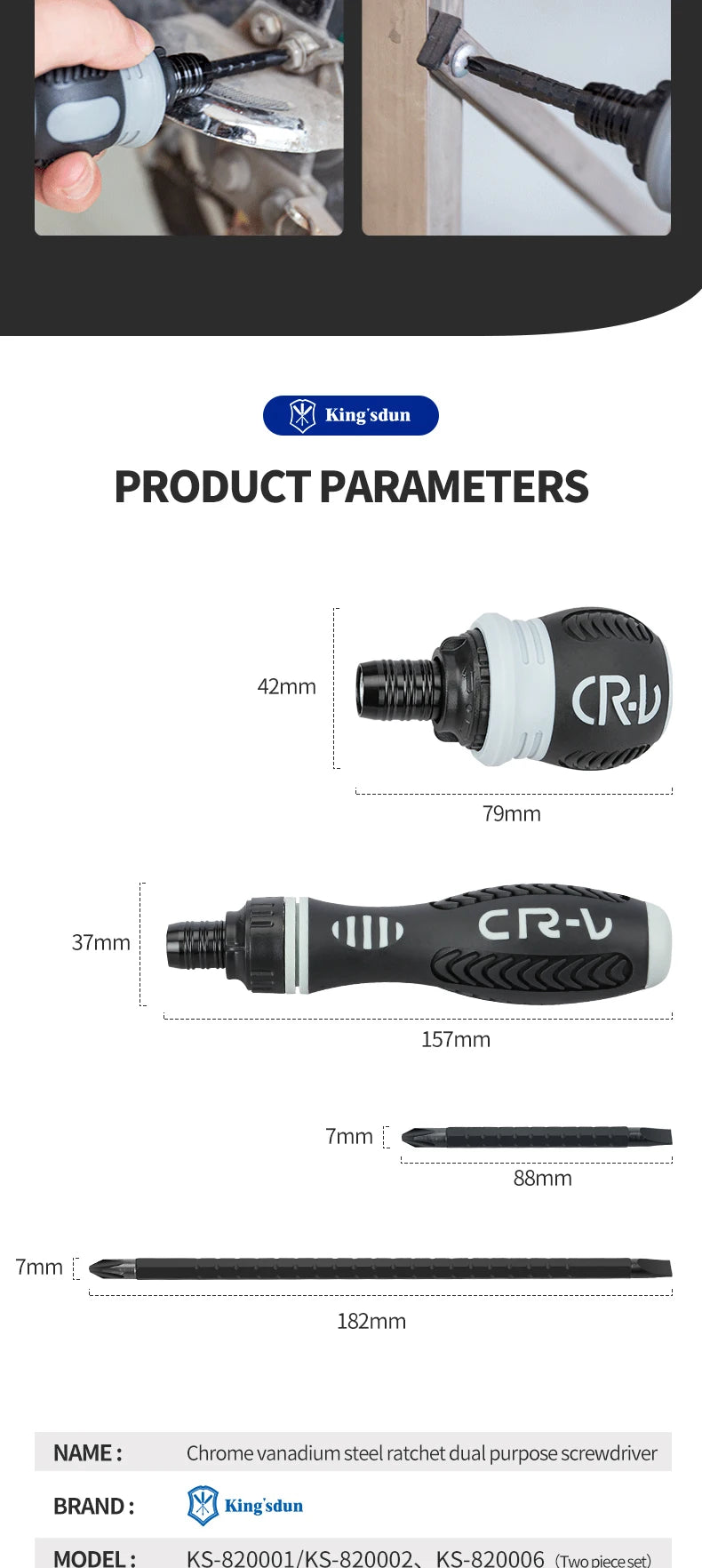 Magnetic Ratchet Screwdriver - Length Options
