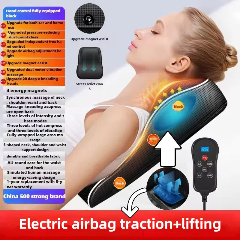 Manufacturer Direct Electric Shiatsu Head Neck Cervical Ttraction Body Massager Car Back Pillow with Heating Vibrating Massage D 
