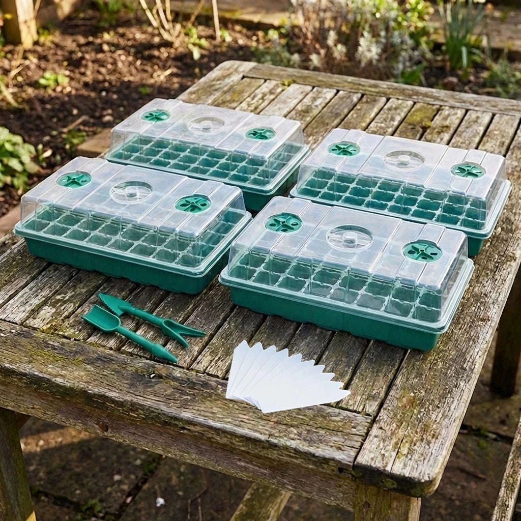 Seed-Starting Trays with Vented Humidity Domes
