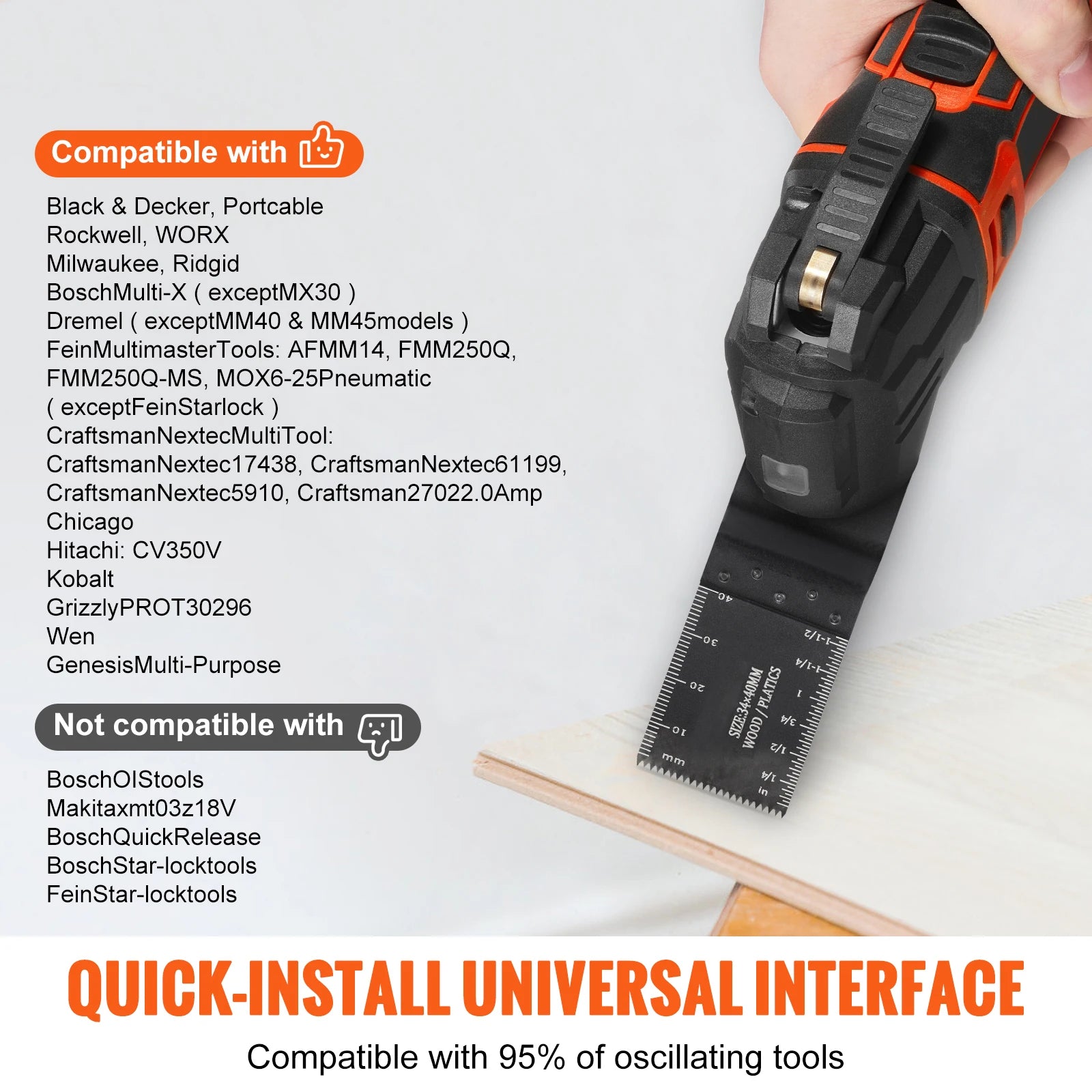 50 ADET Salınımlı Testere Bıçağı Seti Evrensel Hızlı Bırakmalı Multitool