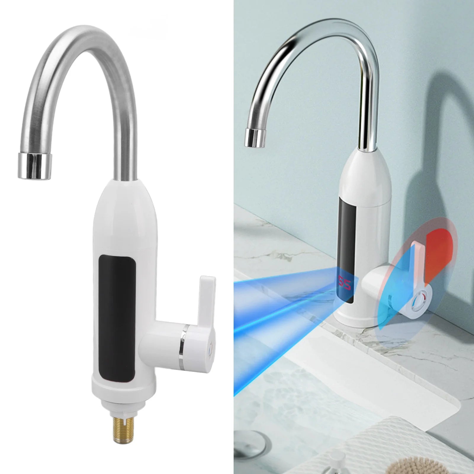 Instant Hot Water Faucet 3000W Tankless Heater with Display