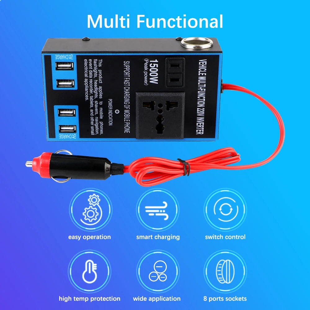 1500W Power Inverter 12V 24V to 110V 220V with USB