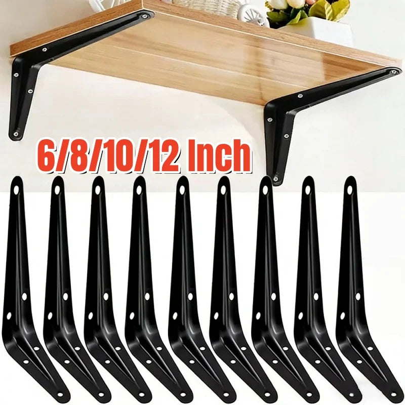 Reinforced Black Shelf Brackets, 2/6-Piece Packs