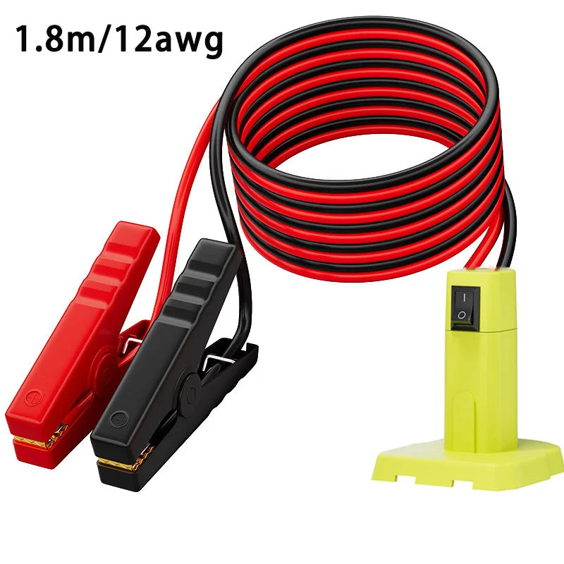 Jump Starter Adapter for 18V/20V Tool Batteries, 12AWG Leads