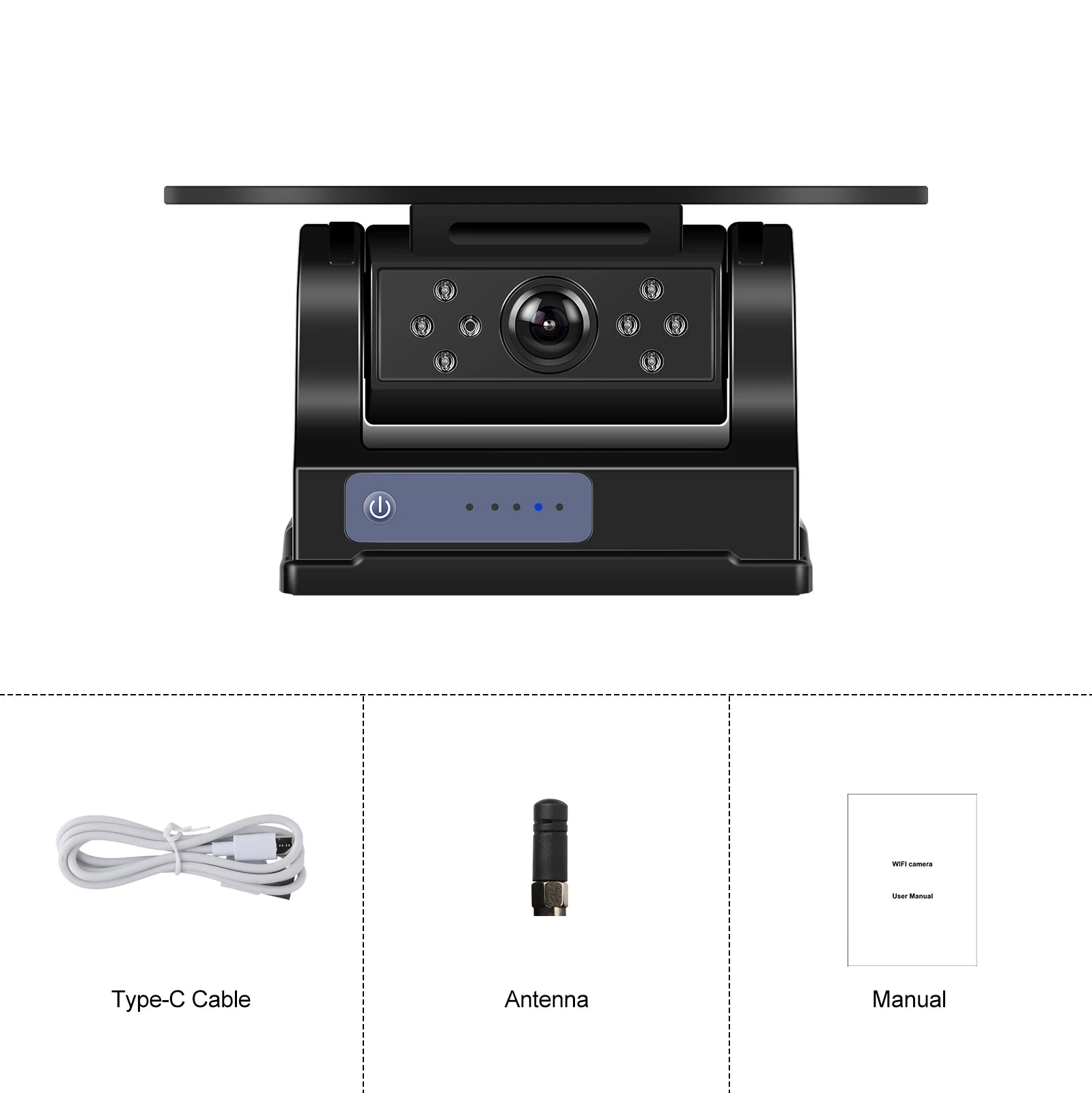 Podofo Wireless Reverse Backup Camera Waterproof Magnetic Camera Infrared Night Vision Solar Charging for Camping Trailer RV