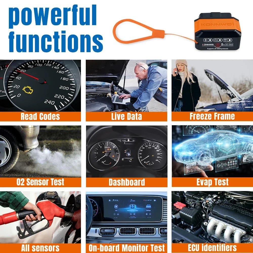 Bluetooth 5.0 OBD2 Scanner V1.5 for 12V Vehicles