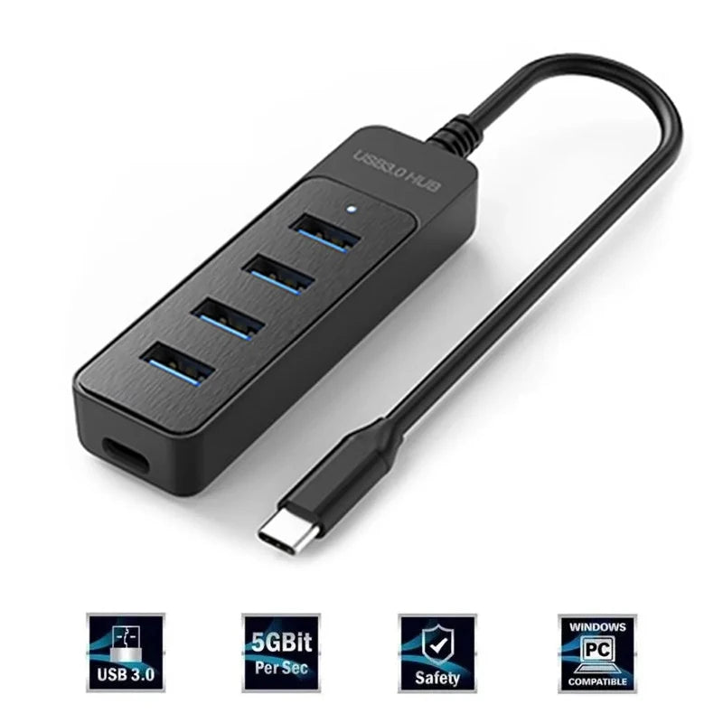 Fünf-Port USB-Hub - USB-A oder USB-C