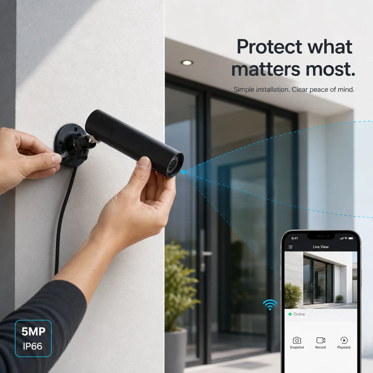 5MP Mini PoE Bullet Security Camera 3.6mm Night Vision