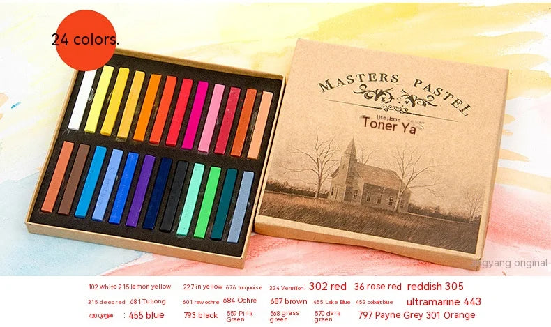 Set artistico di 48 colori di pastelli a gesso morbido