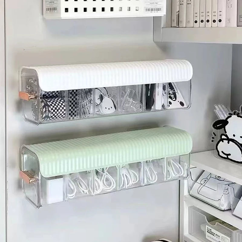 Six-Compartment Cable Storage Box with Lid