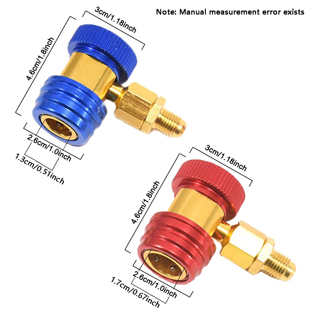 Car AC Quick Couplers, R134a or R1234yf Options
