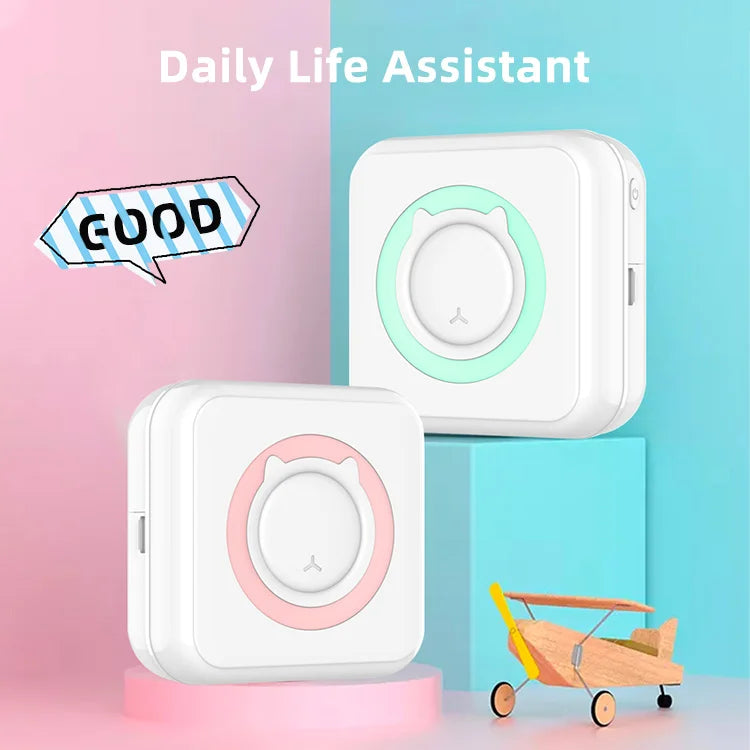 Portable Mini Thermal Printer Wirelessly BT 203dpi Photo Label Memo Wrong Question Printing With USB Cable Imprimante Portable 