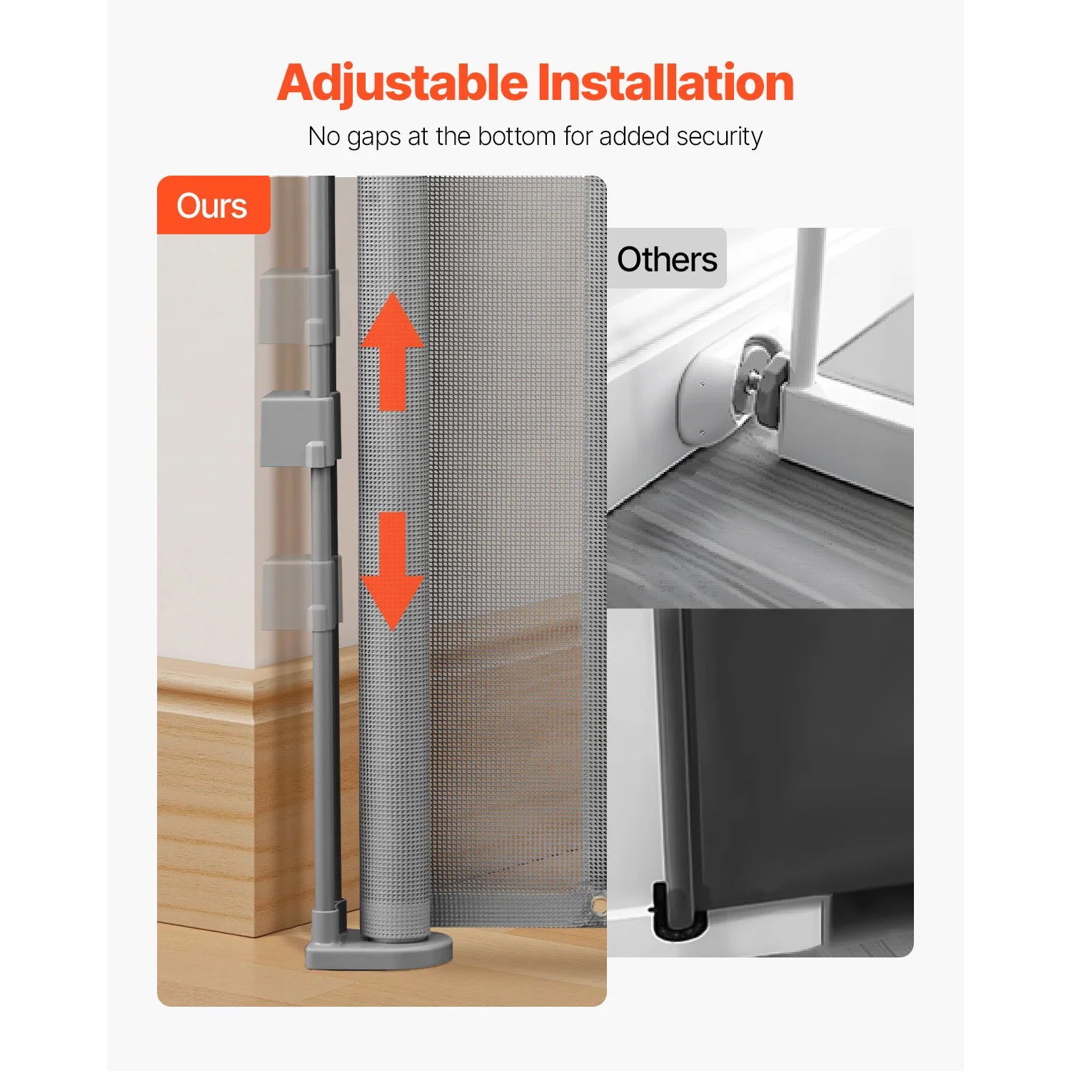 Retractable Baby Gate 34" Tall Extendable Mesh Safety Gate