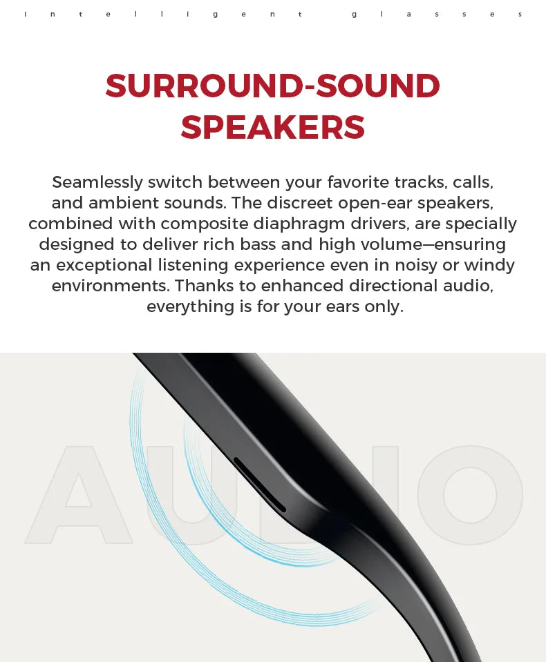 Slimme bril met camera, AI-vertaling en Bluetooth-audio M01