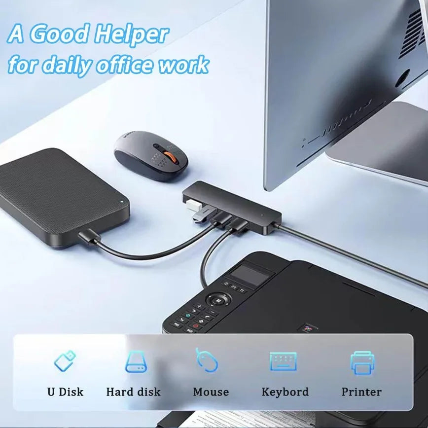 4-Port USB 3.0 Hub for Laptop, PC and Console