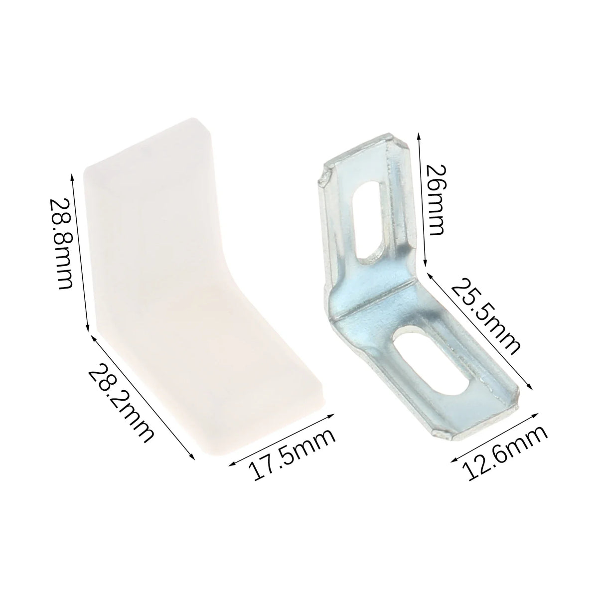 90-Degree Corner Brackets with Covers, 20 Pieces