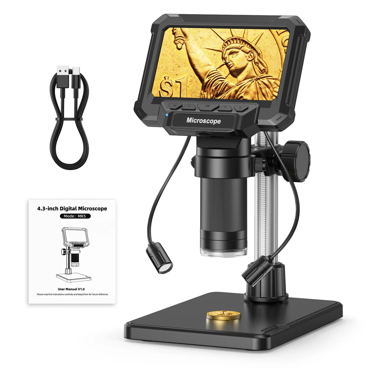 MK5 Digital Microscope with 4.3-Inch Screen