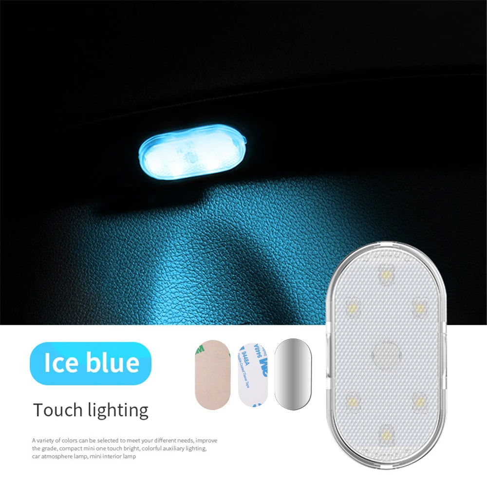 Multi Color Car Lights Wireless LED Touch Light Roof Ceiling Sensor Read Lamp Mini USB Charging Light Auto Interior Accsesories 
