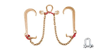 Ťahový reťaz G80 V-Bridle 5/16" x 2 stopy s hákmi J a T