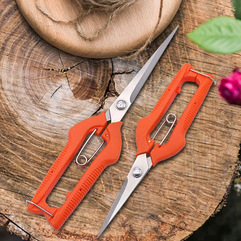Grape Scissors Pruning Shears Garden Tool Vegetable Patch Bonsai Professional Joinery Stainless Steel Fruit Picking With Lock 